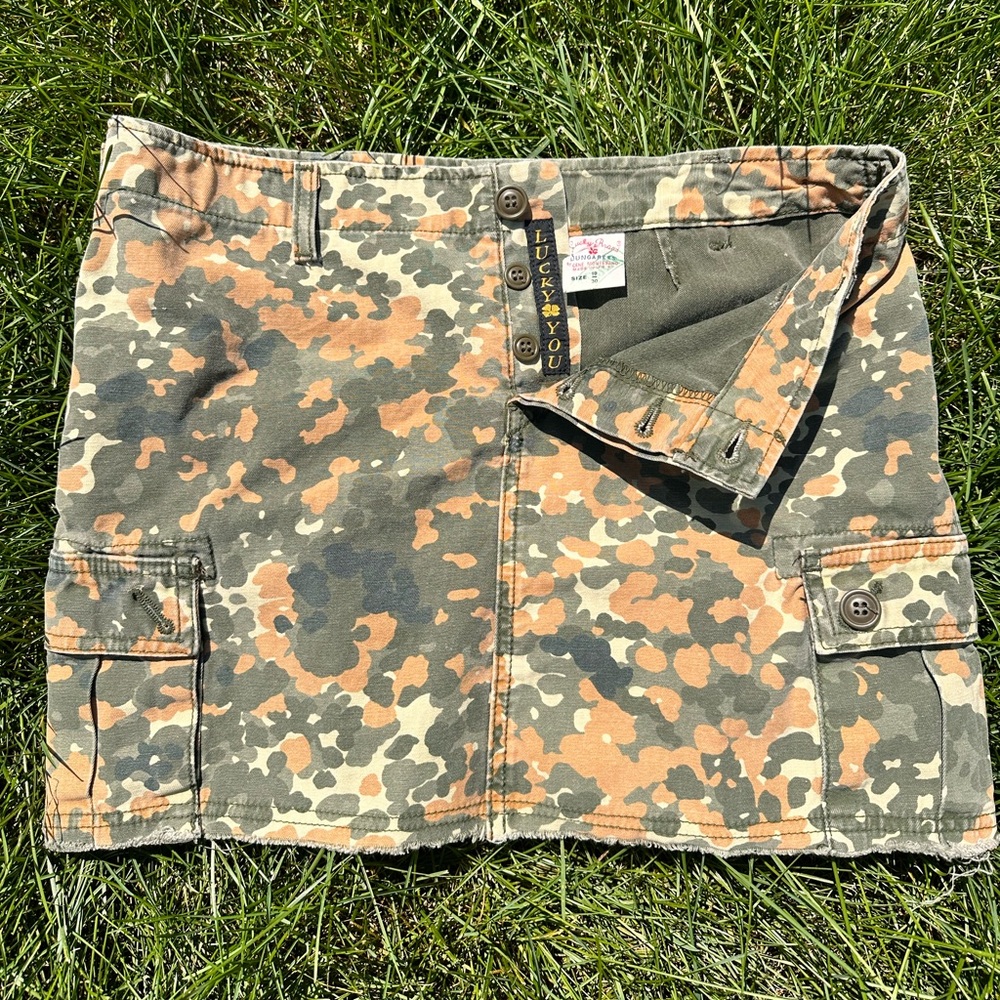 Lucky Brand camo cargo mini skirt